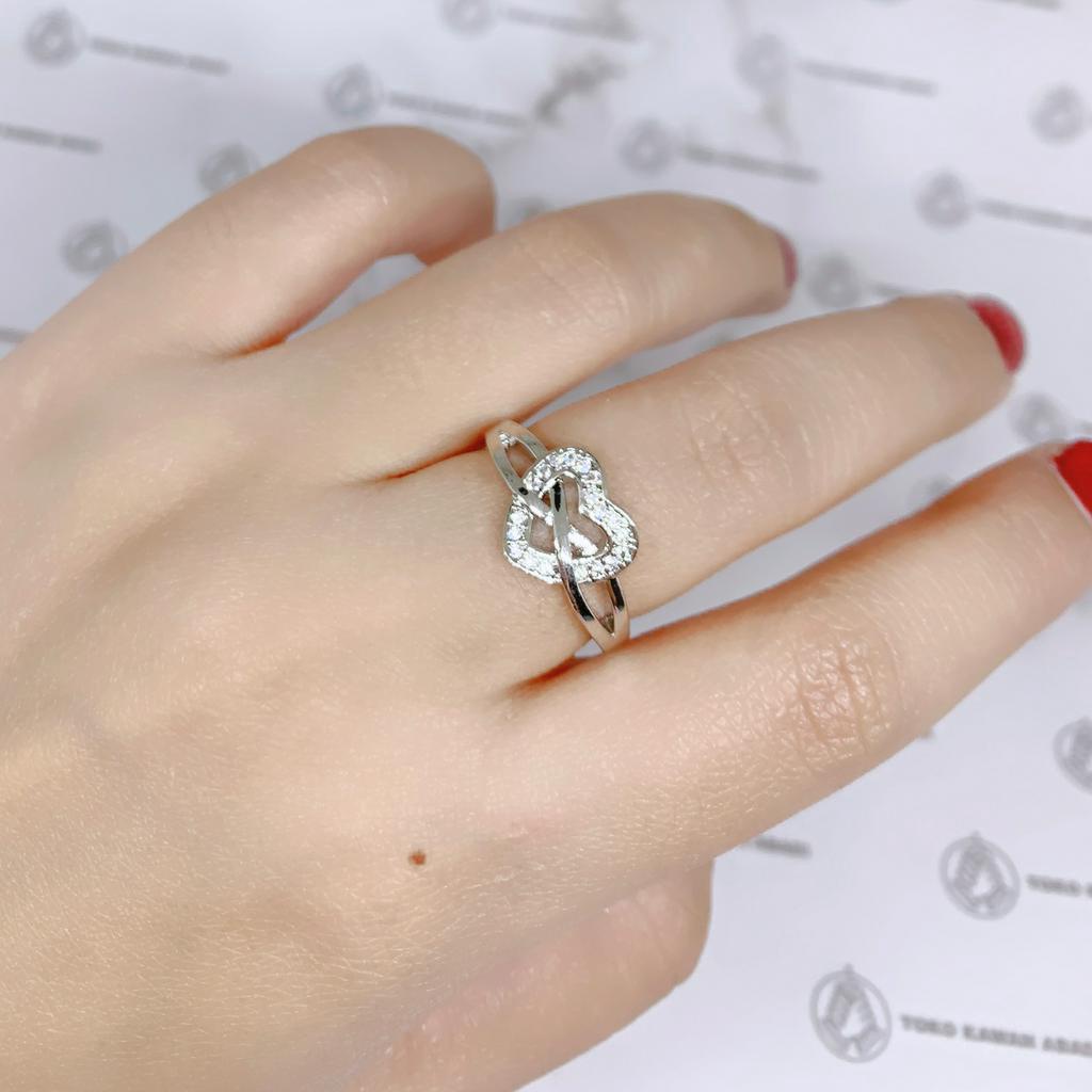 Cincin Xuping Fashion Wanita Motif Permata Ring Love Perhiasan Wanita *07