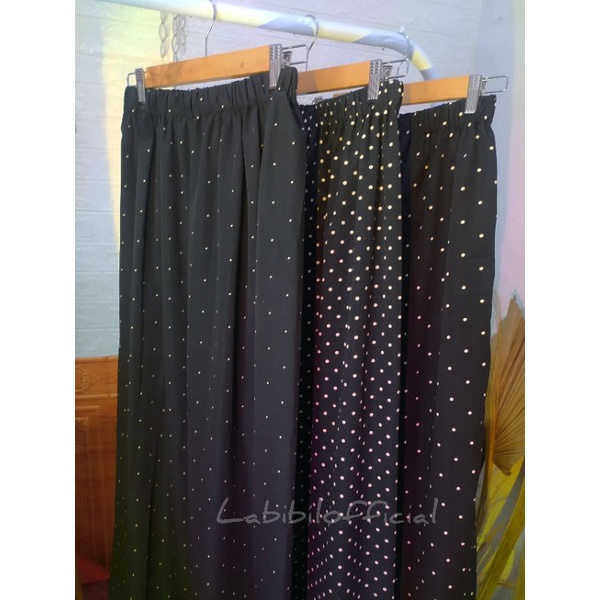 LABIBIL - ROK POLKADOT  SKIRT ROK PANJANG WANITA MODEL LONGGAR PINGGANG KARET  KOREA TERBARU TERMURA