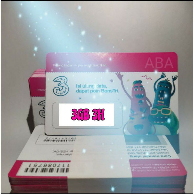 VOCER TRI 3GB 3 HARI VOUCHER THREE HAPPY KUOTA GROSIR MURAH ACEH