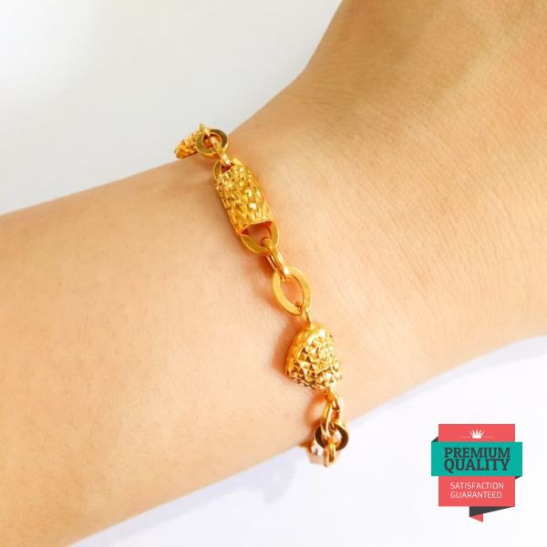 Murah Gelang elegant model bambu emas asli Keren