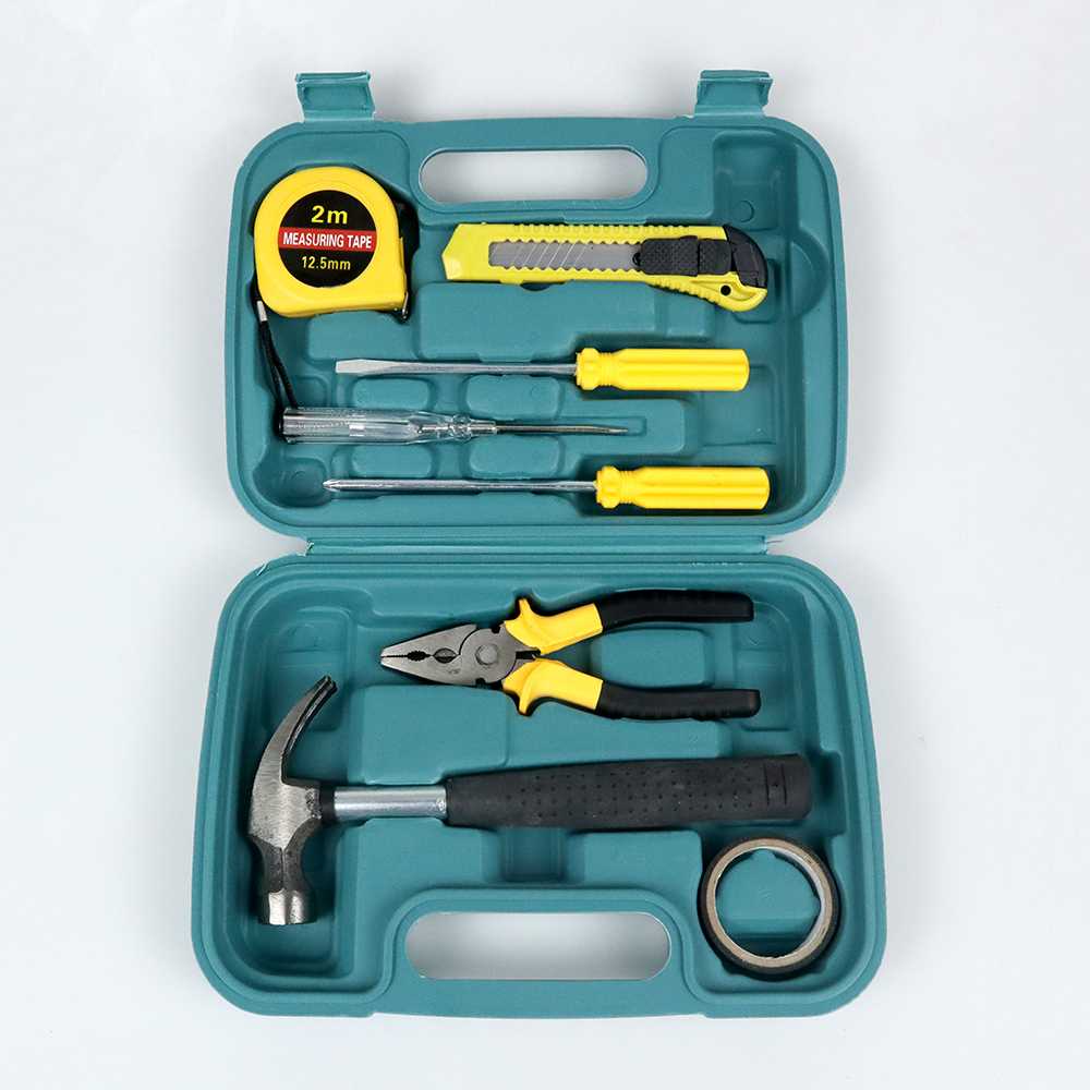 Obeng Set Alat Set Perkakas Palu Tang Obeng Cutter Meteran 8in1 Set Toolkit Murah