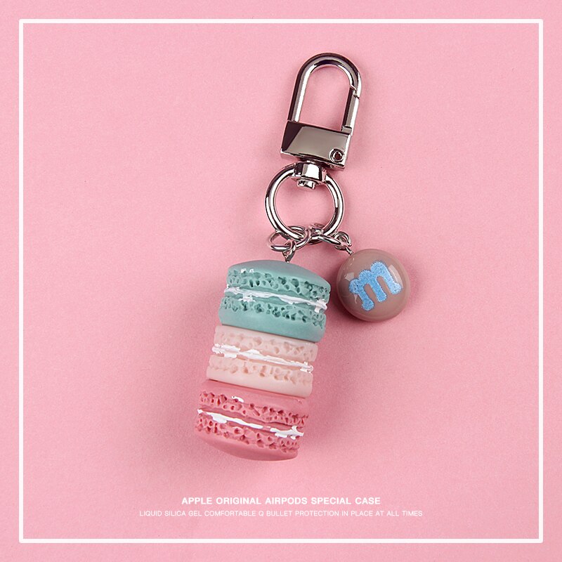 Casing Macaron Pink Kompatibel Untuk Airpods1 2 3 Air Pods Pro Aksesoris Bluetooth Earphone Pelindung Cover Dengan Keyring