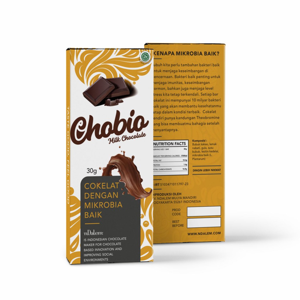 

Cokelat nDalem | Milk Chocolate Probiotic | Coklat Lactobacillus Probiotik Anak & Dewasa Chobio 30g