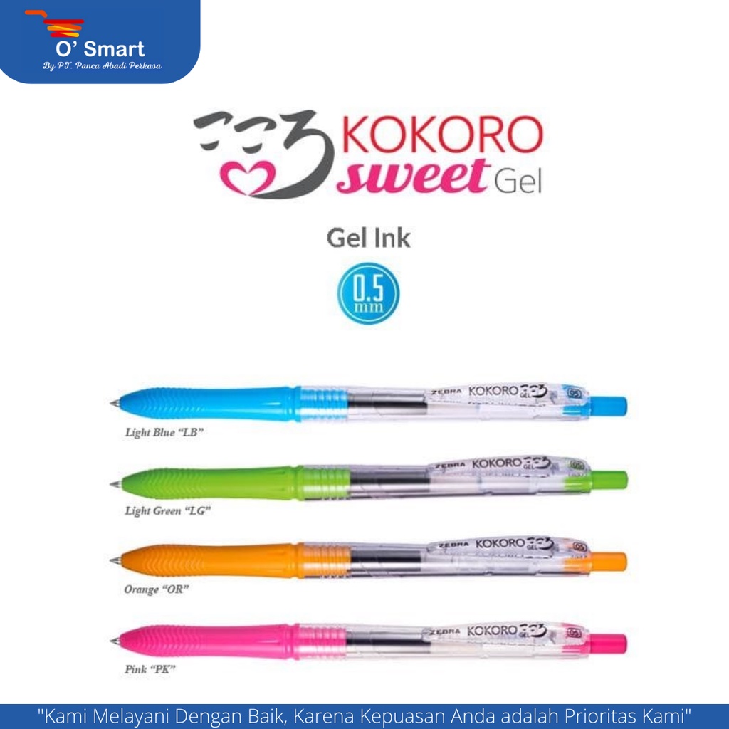 

ZEBRA Kokoro Pena Gel Pen Sweet Barrel 0.5 Hitam (Per Pcs)