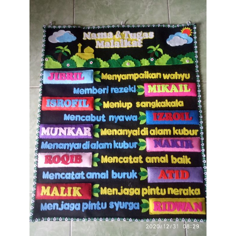 Hiasan dinding/walldecor nama malaikat &amp; tugas nya