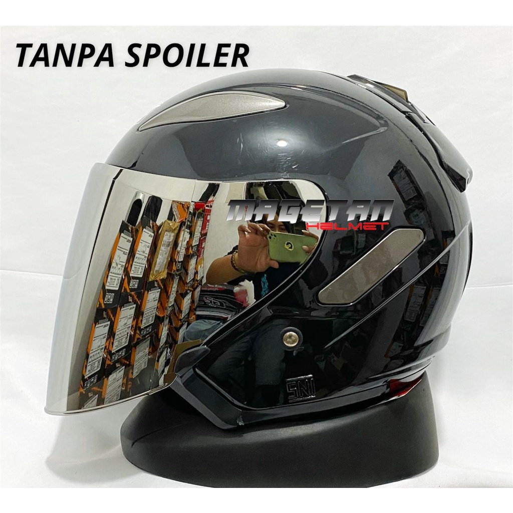 HELM VRC CENTRO paket ganteng spoiler,kaca venom iridium-hitam