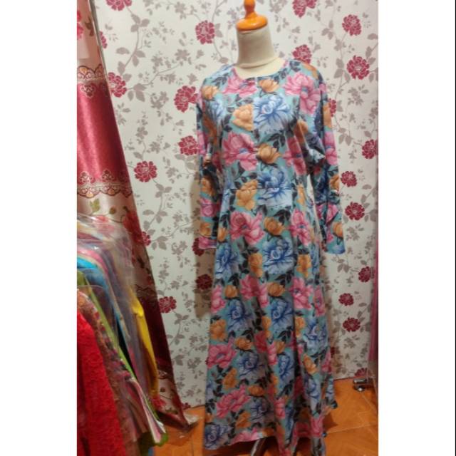 Gamis motif bunga uk besar Allsize xl-xxl