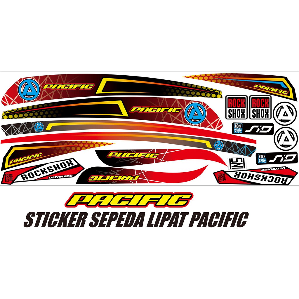 STRIPING SEPEDA LIPAT VARIASI STICKER PACIFIC DECAL BIKE PACIFIC STICKER