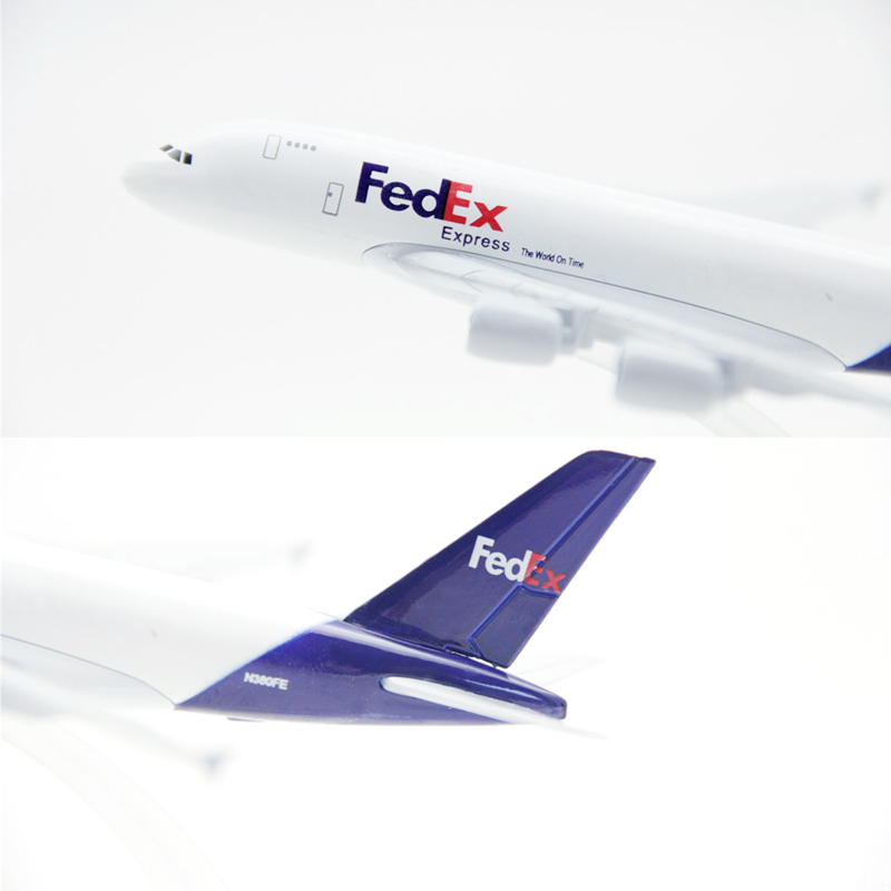 Fedex A380 Model Pesawat Airbus 380 Bahan Metal Ukuran 16CM