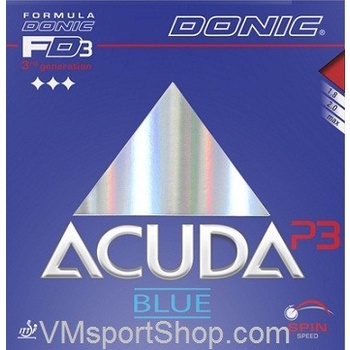 DM Donic Acuda Blue P3 - Karet Rubber Bet Bat Pingpong Tenis Meja - Hitam, 2.2mm