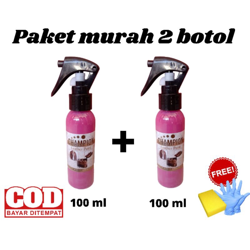 paket murah 2 botol cat kulit 100 ml+100ml,bermacam macam warna,untuk semua bahan kulit,jaket,tas,sepatu