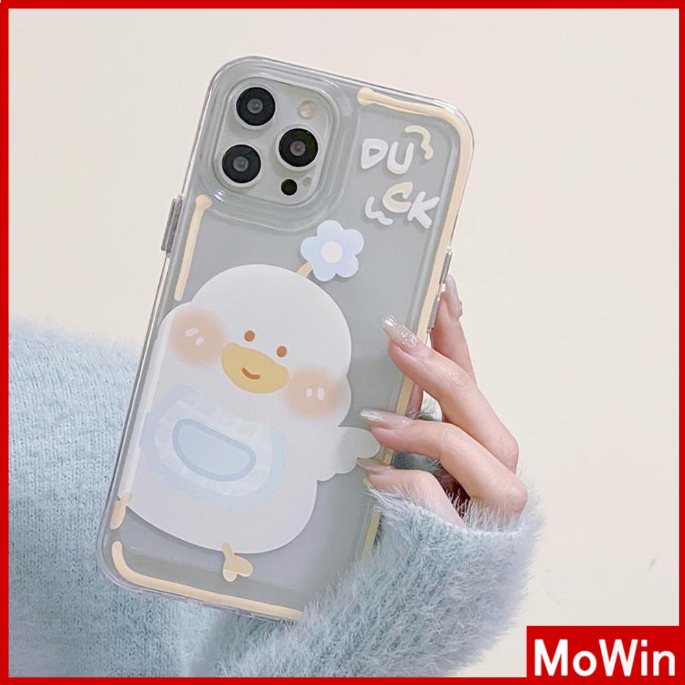 iPhone Case Clear Case Soft Thick TPU Shockproof HD Super Transparent Protection Camera Plating Button Duck Cute For iPhone 13 Pro Max iPhone 12 Pro Max iPhone 11 iPhone 7Plus