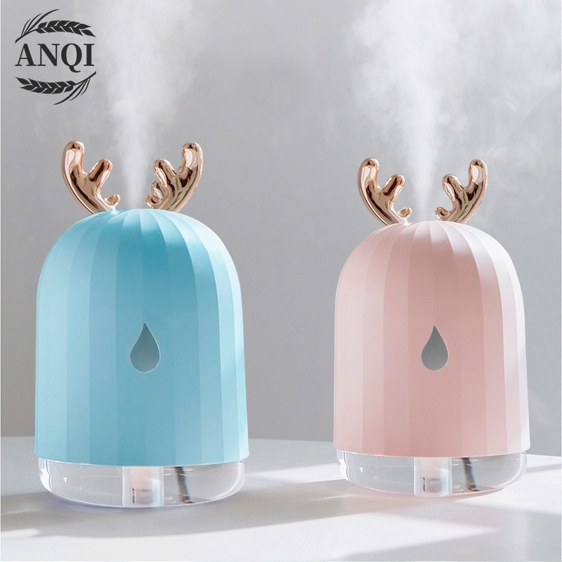 ANQI 1888 Cool Mist Humidifier Purifier Motif Rusa Pelembab Udara with LED Light Warna