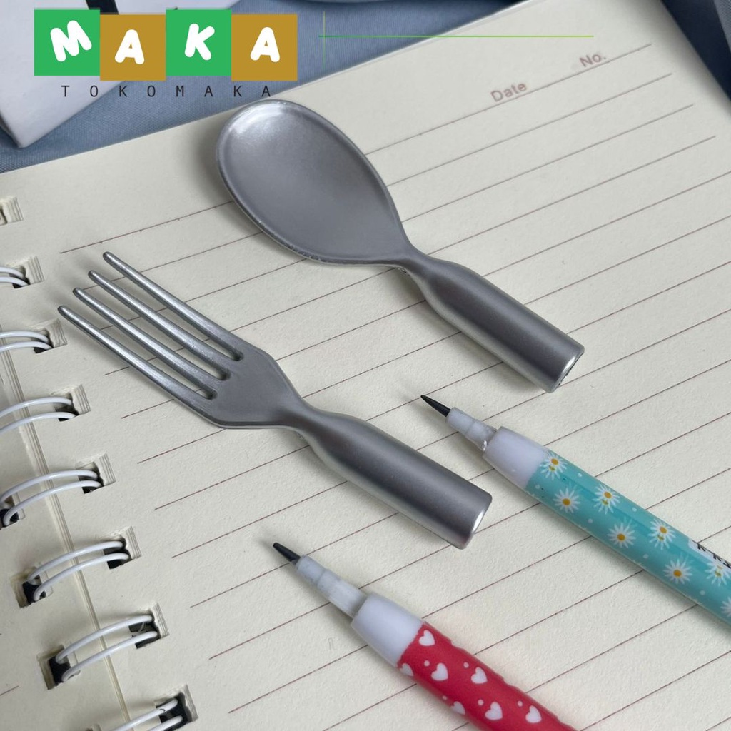 

pensil susun pensil mekanik bensia sendok garpu perlengkapan sekolah alat tulis kantor sekolah unik lucu import murah