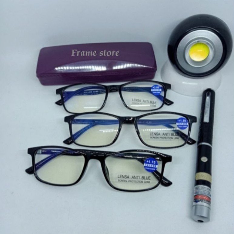 KACAMATA PLUS KACA MATA BACA MURAH FRAME ELASTIS LENTUR PRIA WANITA