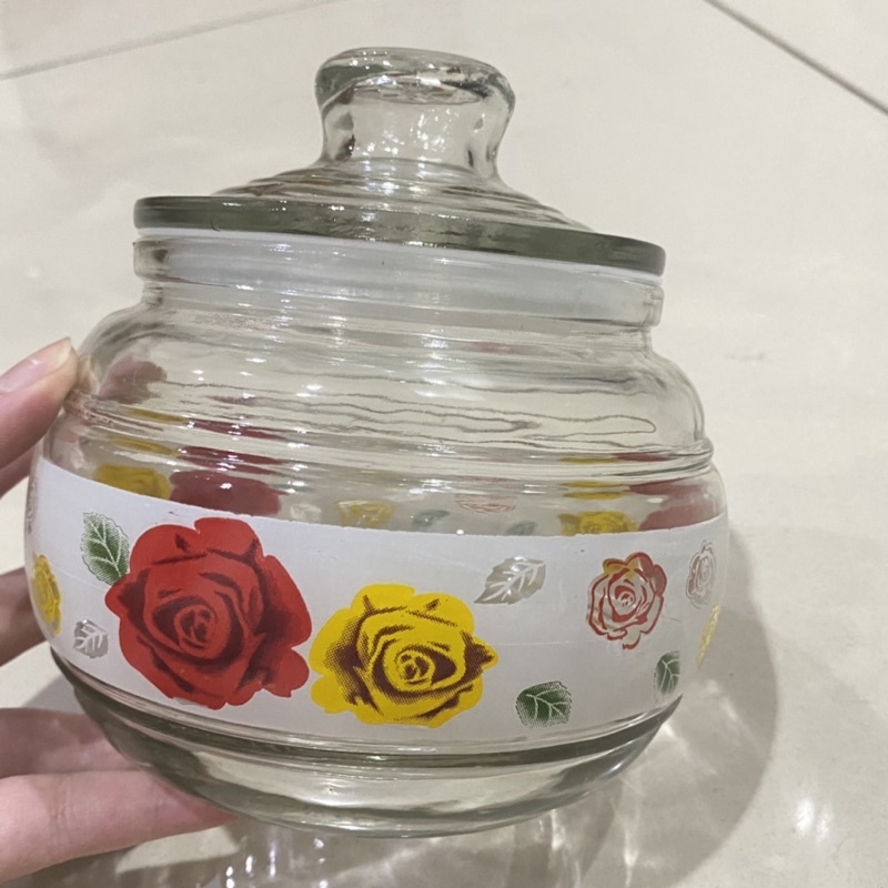 Toples kaca bulat kedap udara ukuran 1 liter gtj1000