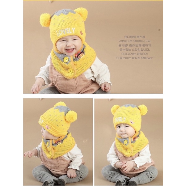 Topi Rajut dan Syal Anak Laki Laki Anak Perempuan Import Model White Rabbit dan Lovely Crown