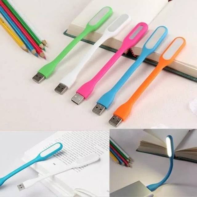 Lampu LED lamp USB power 5V model sikat gigi gagang plastik flexybel buat laptop power bank Otg dll