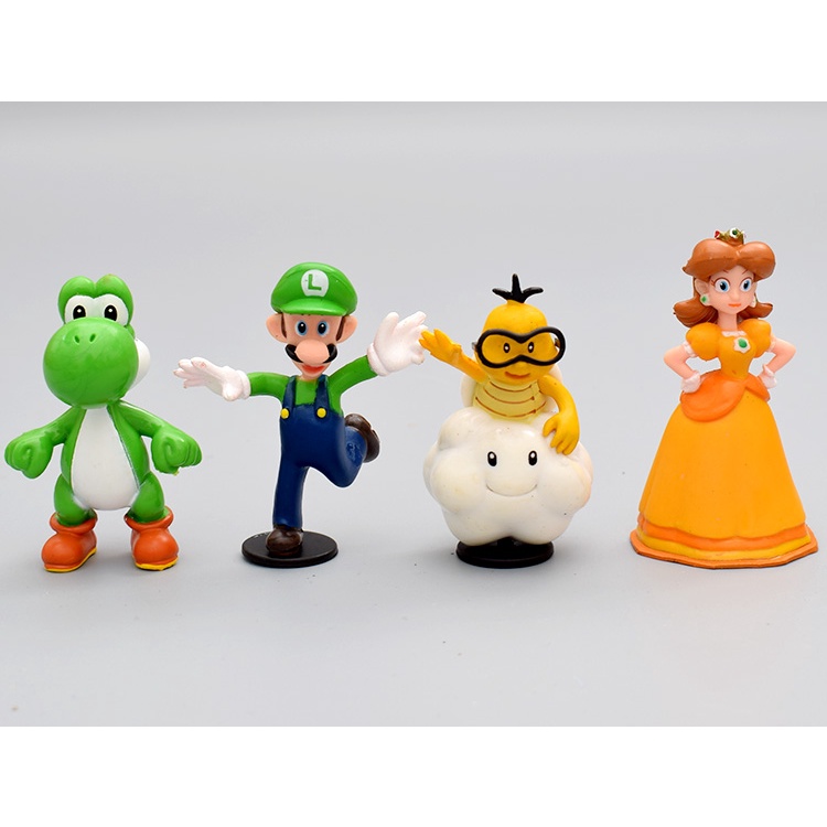 18Pcs/Lot Super Mario Bros PVC Action Figures Toys Yoshi Peach Princess Luigi Shy Guy Odyssey Donkey Kong Model Cartoon Dolls