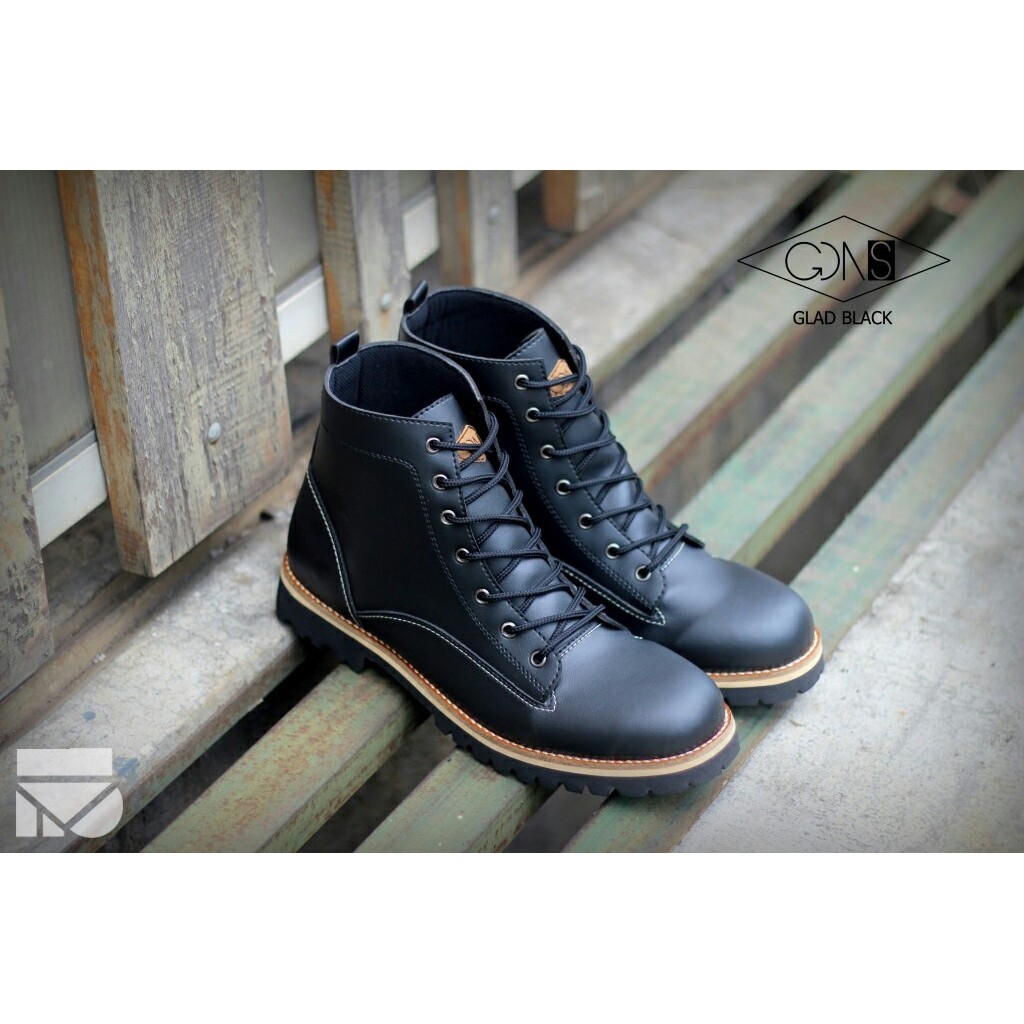 GLAD HITAM |FORIND x GDNS| Sepatu Vintage Klasik Sporty Pria/Cowok/Men - Boots - Original Footwear