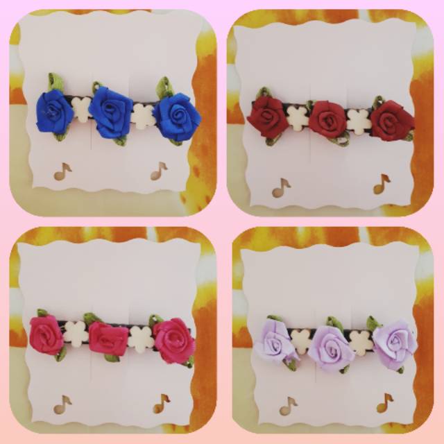 Jepit rambut bunga kain murah