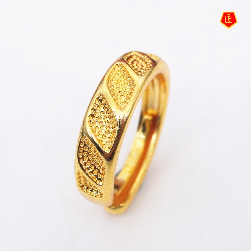 [Ready Stock]Simple Personality Frosted Gold Couple Rings