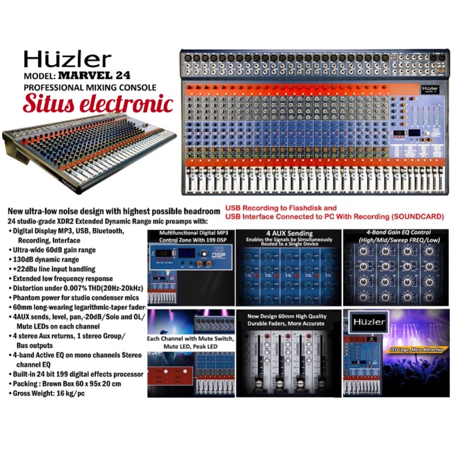 Mixer huzler marvel 24 original mixer 24 channel panggung istimewah