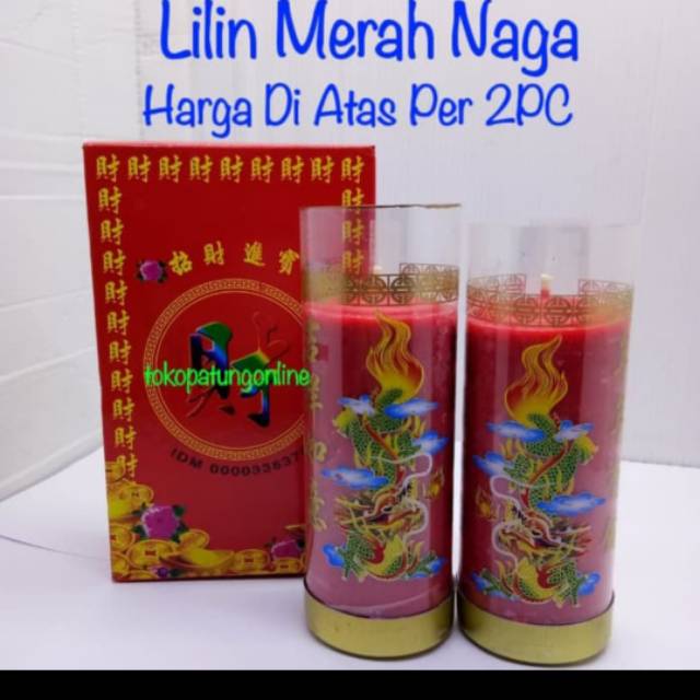 Lilin Merah Naga 2 kati Lilin Pilar