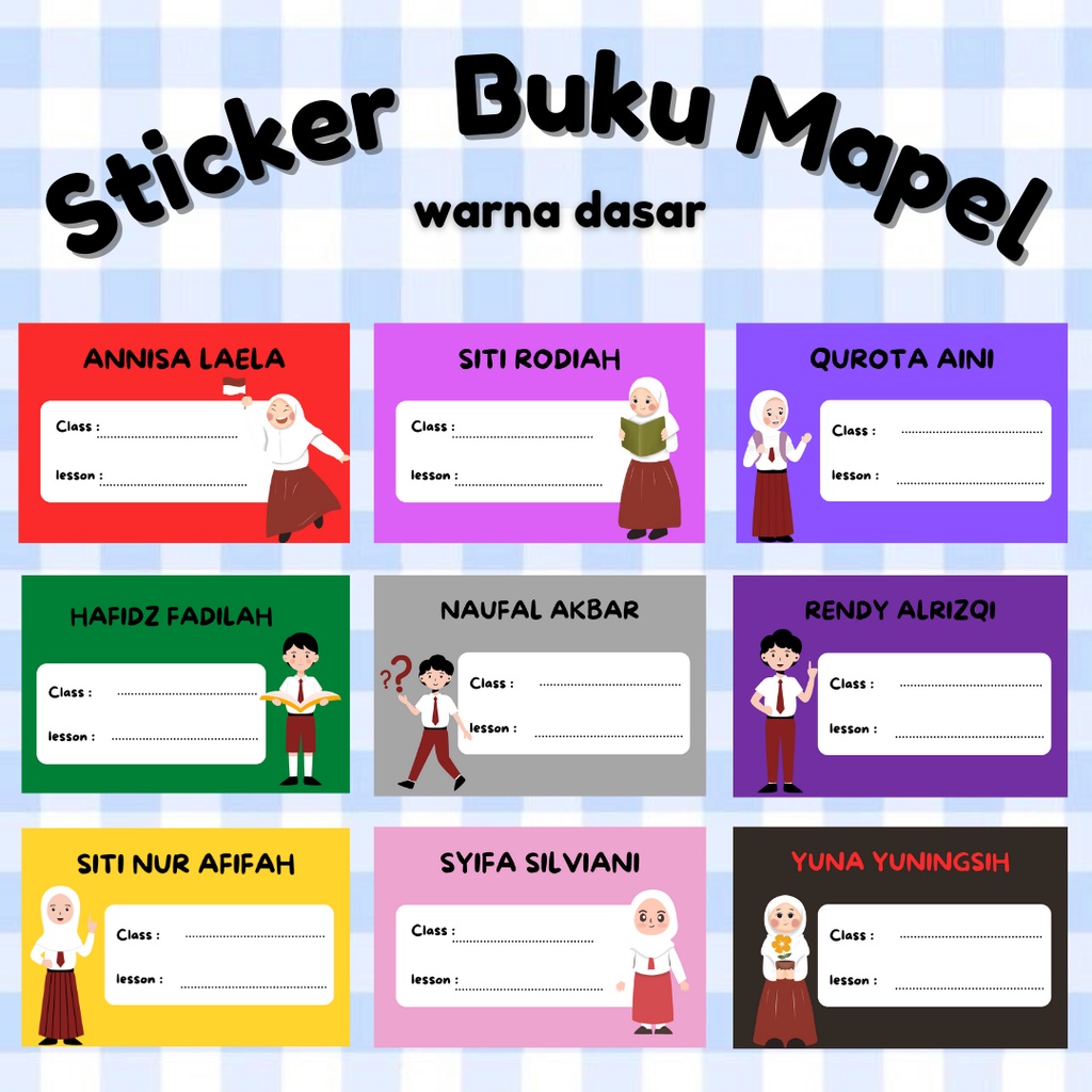 

Sticker Label Mata pelajaran sekolah | Stiker Label nama kelas mapel | stiker anak sekolah