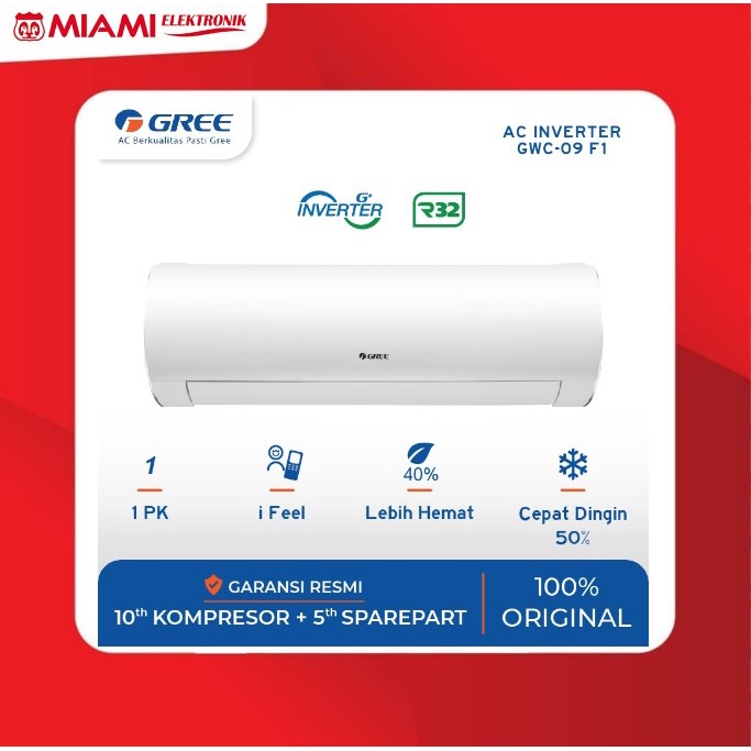 AC Gree Inverter 1PK GWC09F1 GWC 09F1