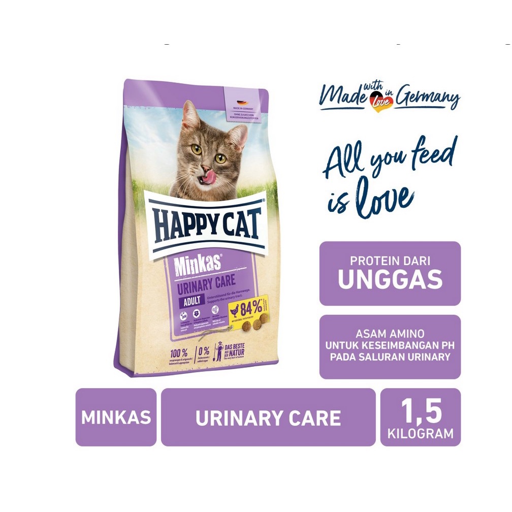 Happy Cat Minkas Urinary Care 1.5Kg Makanan Pencernaan Kucing Dewasa