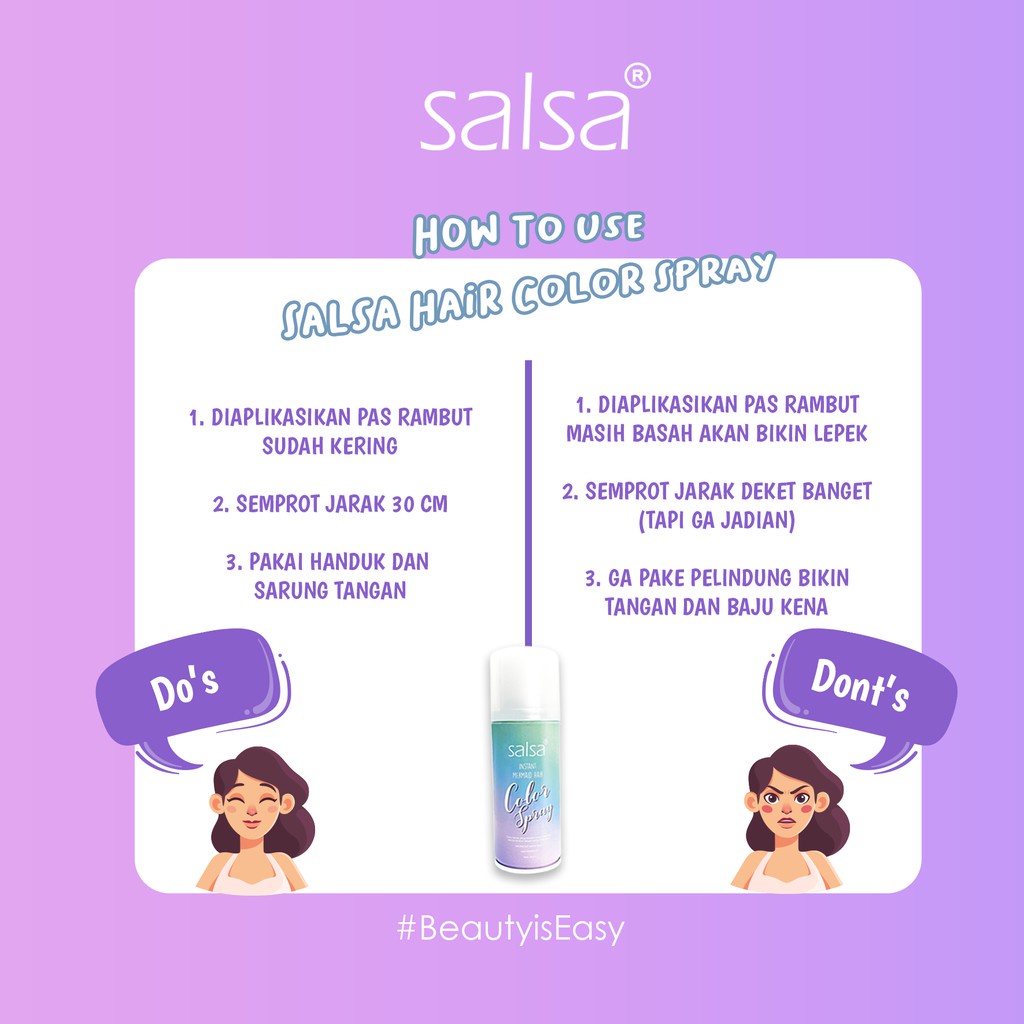 ⭐ BAGUS ⭐ SALSA HAIR COLOR SPRAY | Instant Mermaid Semir Rambut Semprot Original BPOM