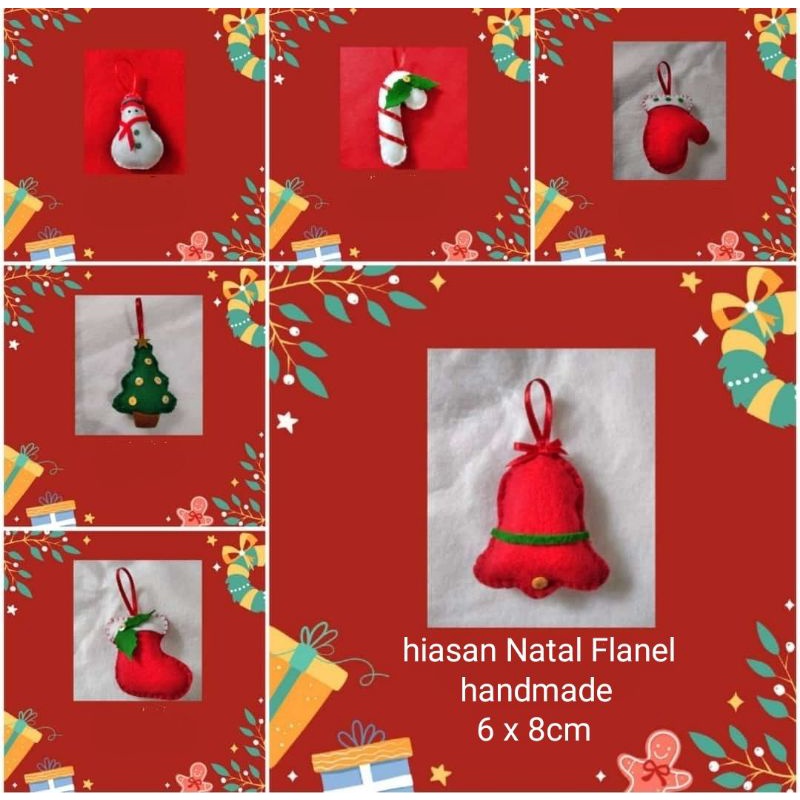 Hiasan Pohon Natal Flanel Gantungan Pohon Natal Ornamen Pohon Natal Hiasan Dekorasi Natal Christmas / Christmast Ornament Christmas Tree Ornaments