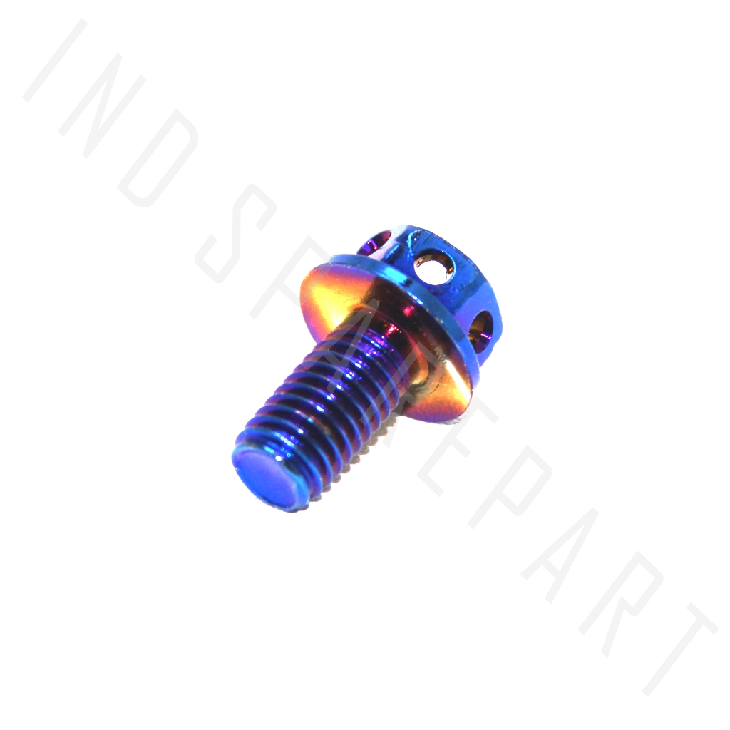 Baut-Baud Probolt Blue-Biru M8x15-8x15 Flower Tutup Oli Gardan Honda Scoopy-FI-F1-eSP-LED-New-Old