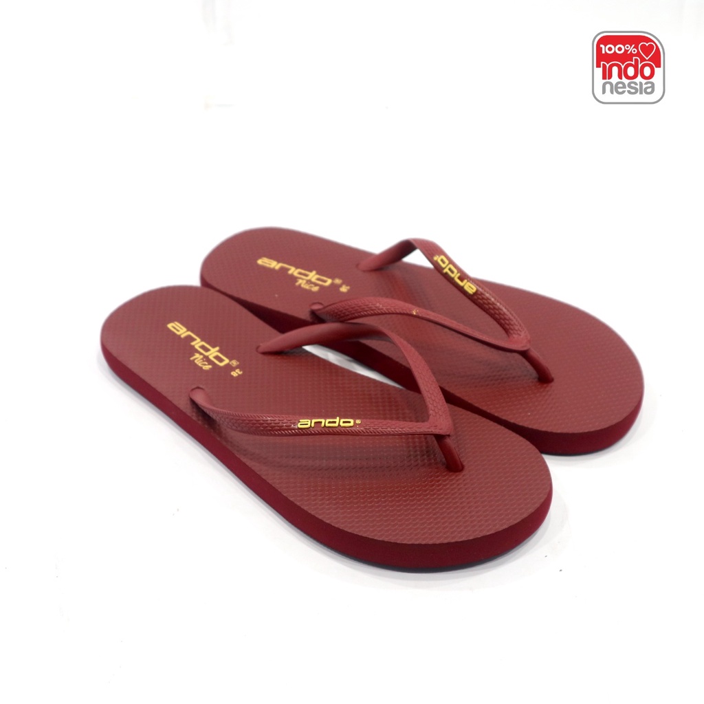 SANDAL KARET DEWASA ANDO NICE 36-40 CEWEK - SANDAL JAPIT CEWEK - ANDO-Marun