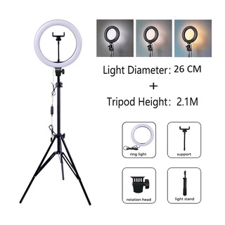Paket Komplit Ringlight 26cm 33cm + Tripod 2,1 Meter / Lampu Make Up Vlog / Lampu Selfie / Lampu Ringlight / Tripod Multi Live