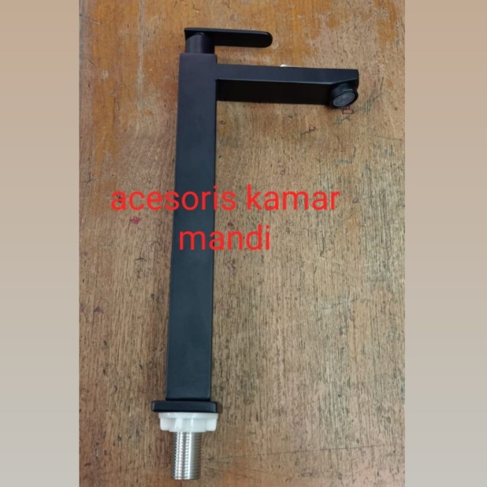 T.Lillie - Kran Wastafel Dingin Mangkok Stainless Finising Warna Hitam