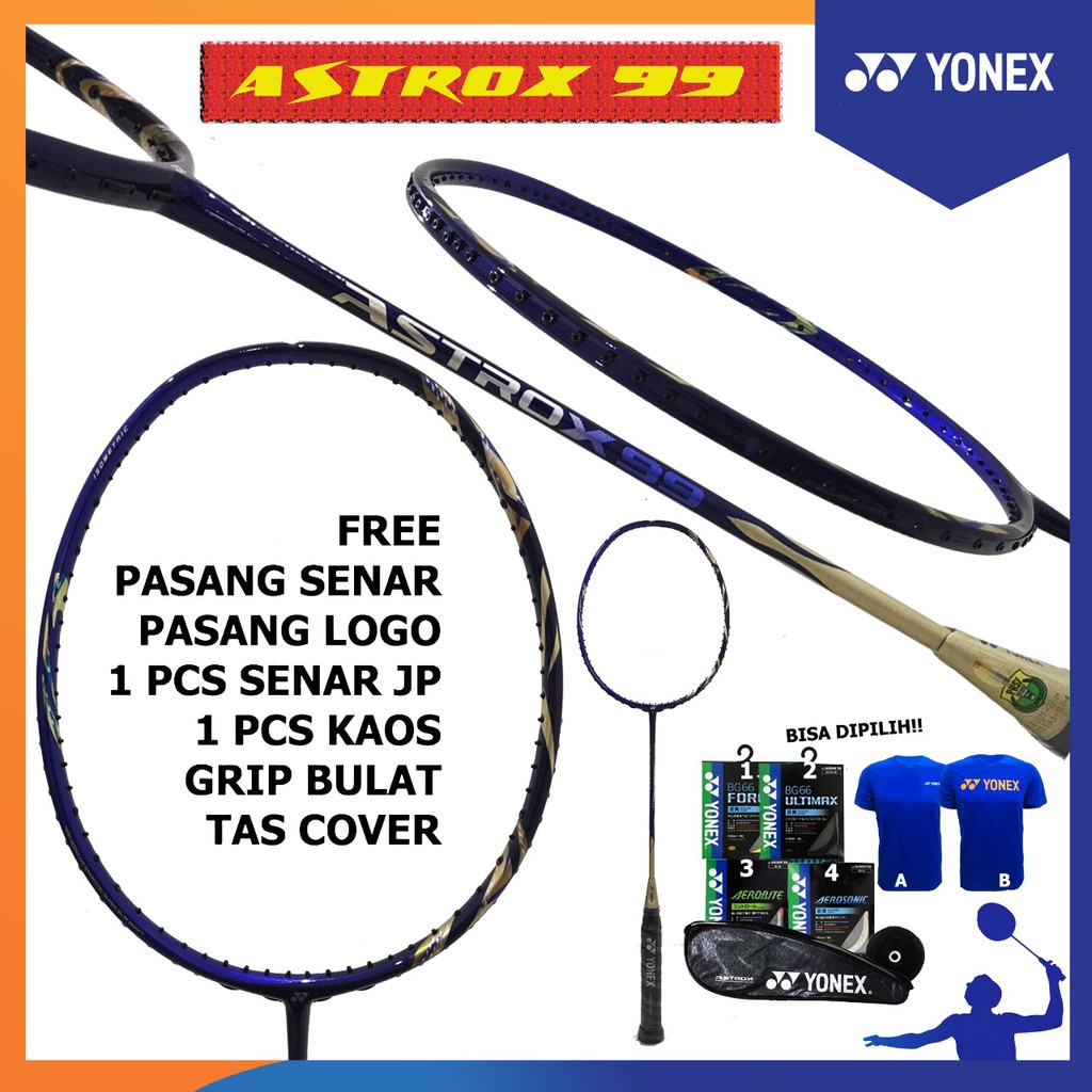 YONEX Astrox 99 New Gold Blue Raket Badmiton Original