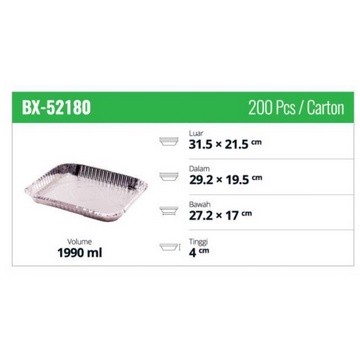 Aluminium Tray BX-52180 Alumunium Plate Wadah Makanan (isi 5 pcs)