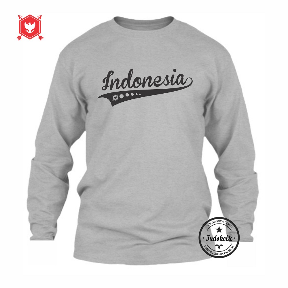 Indoholic Atasan Baju Kaos Distro Kaos Lengan Panjang Pria Wanita Combed 100% Indonesia