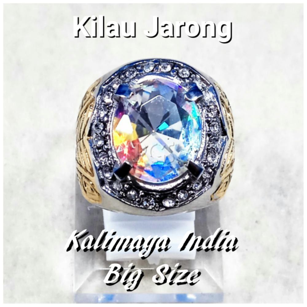 PALING LARISS BIG SIZE CINCIN BATU AKIK PERMATA KALIMAYA INDIA CUTING FULL JARONG KILAU MEMPESONA p