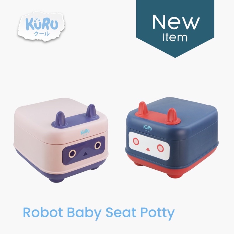 KURU Potty Training Robot Pispot Pipis BAB Anak Motif Robot Cowok Cewek Pispot Dengan tutup anti tumpah