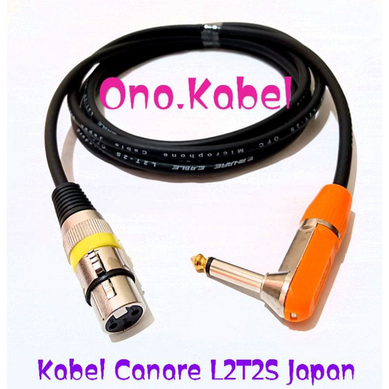 Kabel Canare L2T2S Jack Akai 6.5mm Mono model L To XLR Pin 3 Female 0,5 Meter