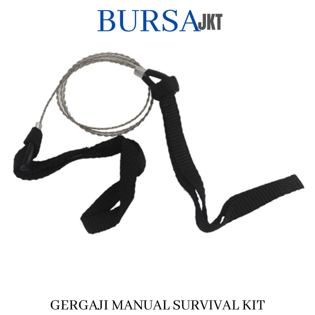 GERGAJI KAWAT SURVIVAL KIT DENGAN PEGANGAN KARET WIRE CHAIN SAW OUTDOOR KEMAH