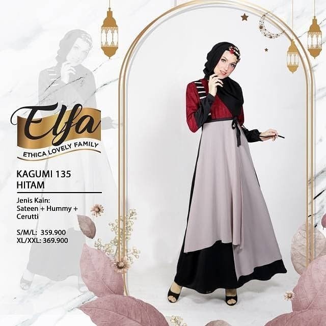 Gamis Ethica Dewasa Kagumi 135 Hitam / Gamis Ethica Original / GAMIS ETHICA / BAJU GAMIS ETHICA / GA