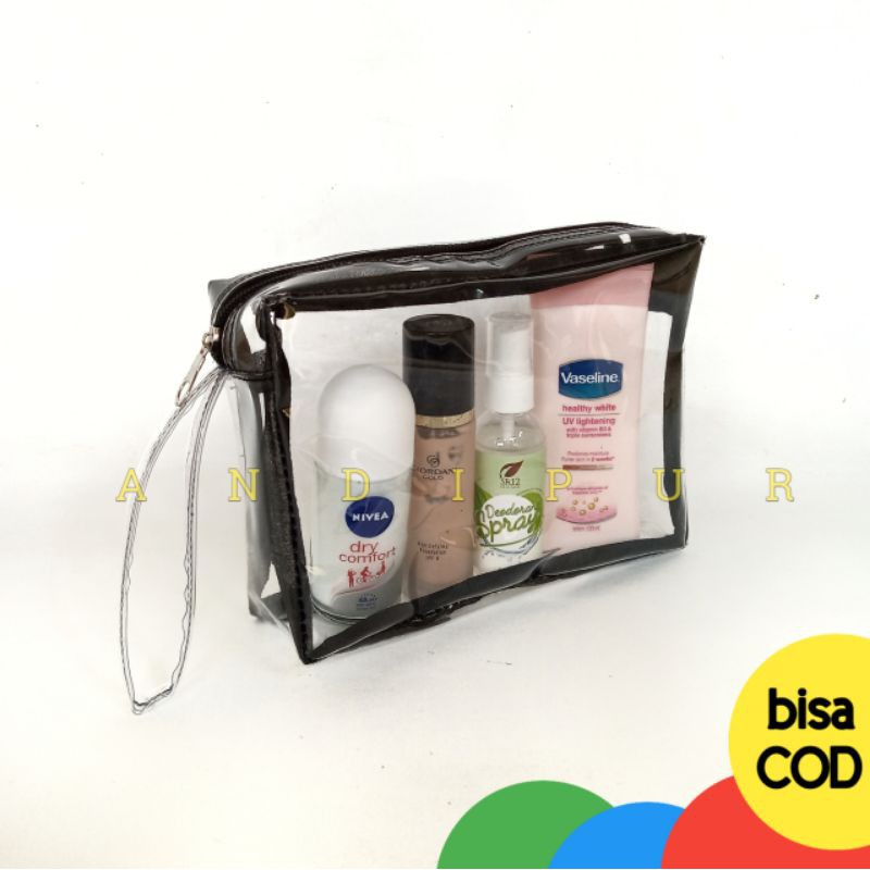 Pouch Kosmetik Transparan HINATA tas kosmetik transparant murah