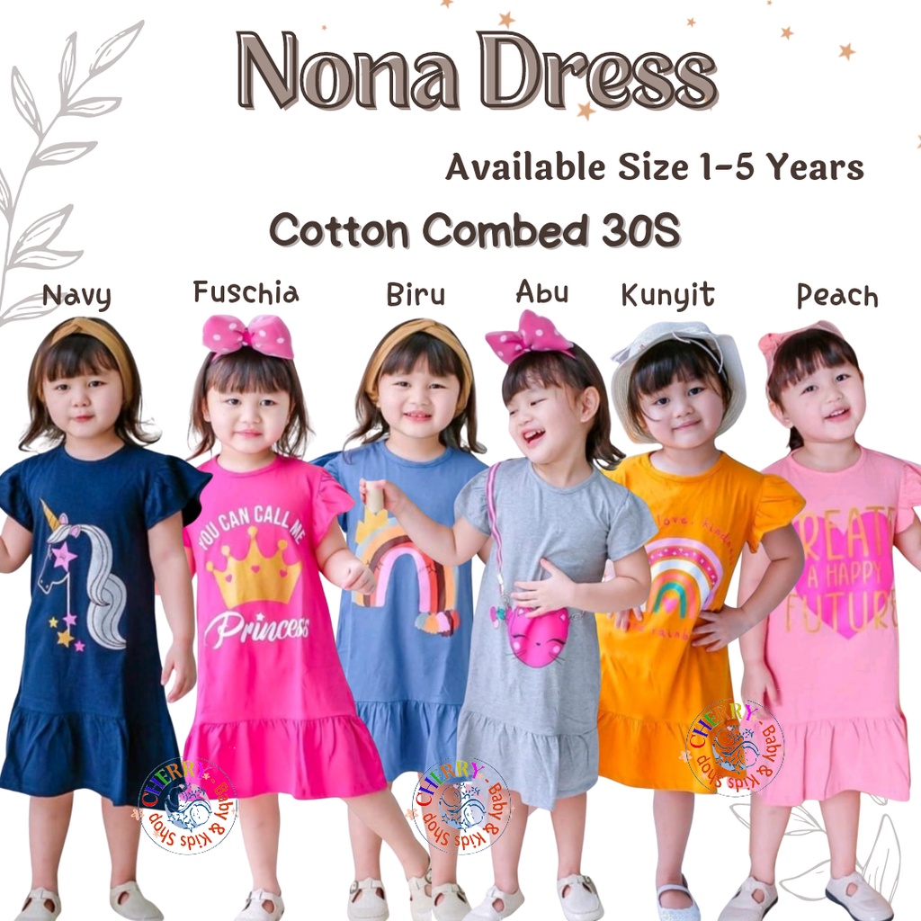 Smilee Dress Nona 1-5 Tahun Dress Fashion Anak Perempuan Nonaa Lucu CBKS S23