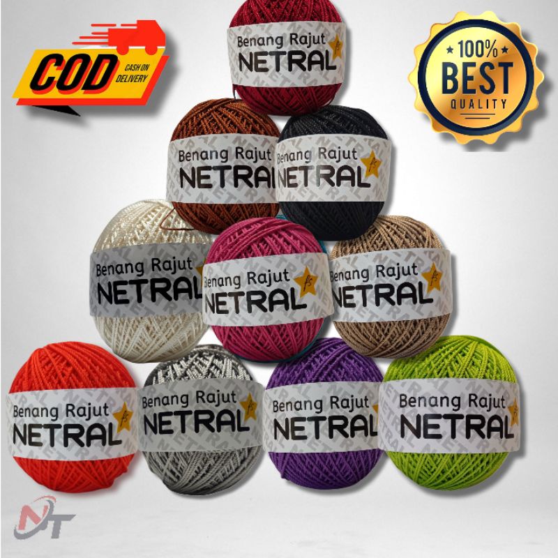 BENANG RAJUT POLY KILAP / POLY DOP / POLIESTER / MERK NETRAL BISA CAMPUR WARNA HARGA 1 PAK( ISI 10PCS )