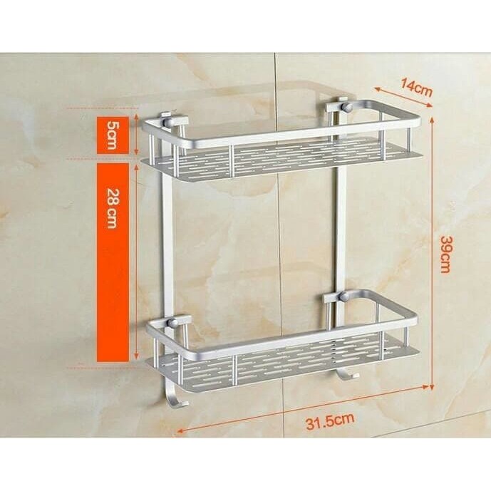 Rak sabun kamar mandi 2 susun / Rak kamar mandi double layer