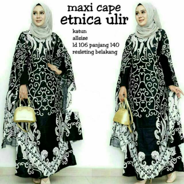 Maxi Cape Etnica Ulir batik modern batik kekinian grosir batik murah pekalongan